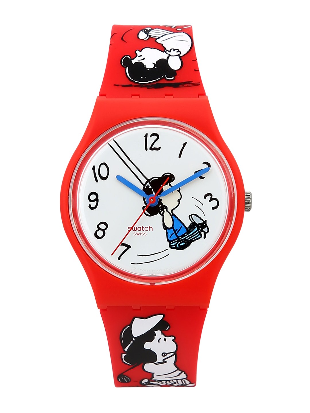 

Swatch Unisex White Printed Dial & Red Straps Analogue Watch SO28Z106_A