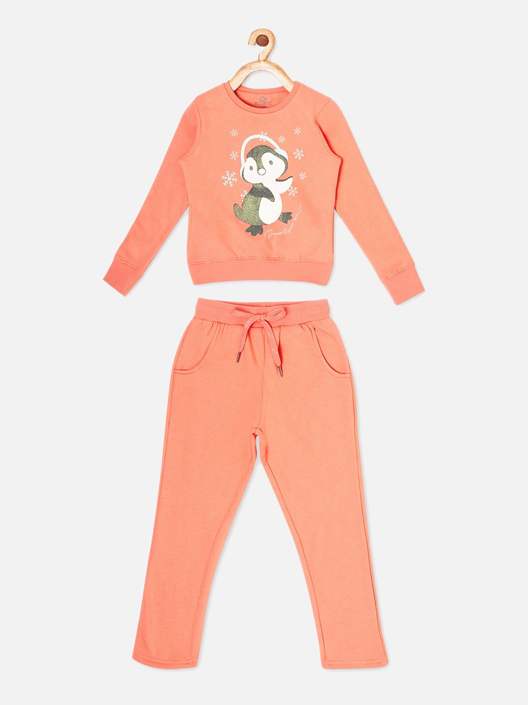 

Sweet Dreams Girls Peach Fleece Tracksuit