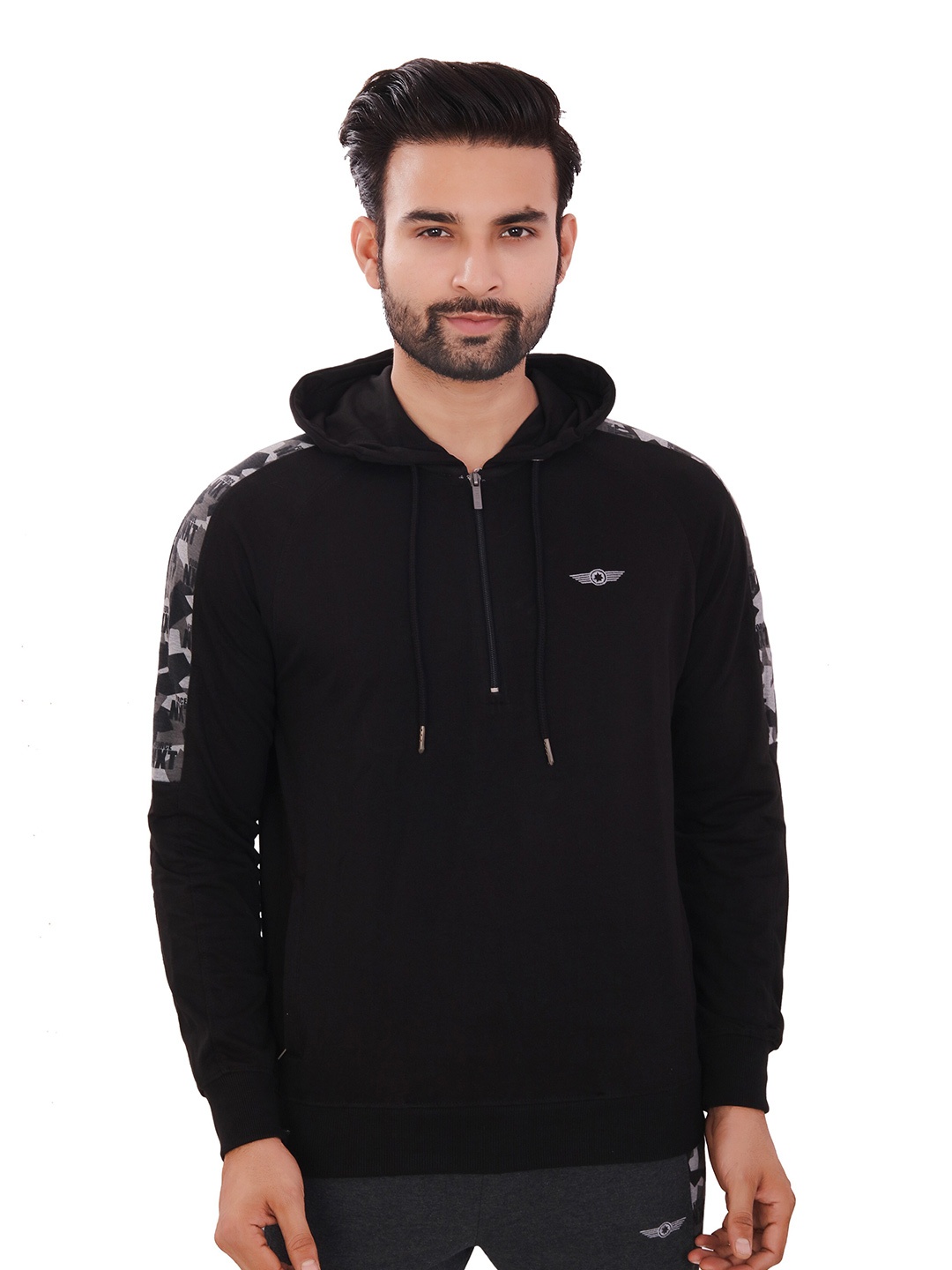 

Force NXT Men Black Hooded Sweatshirt