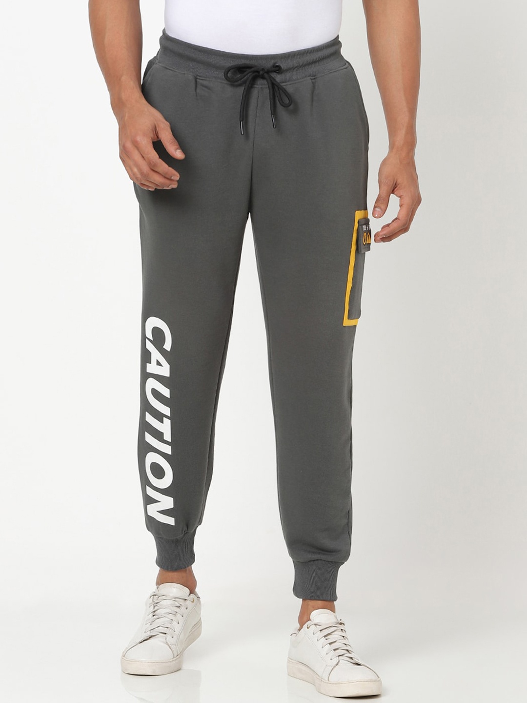 

Bewakoof Men Grey Solid Joggers