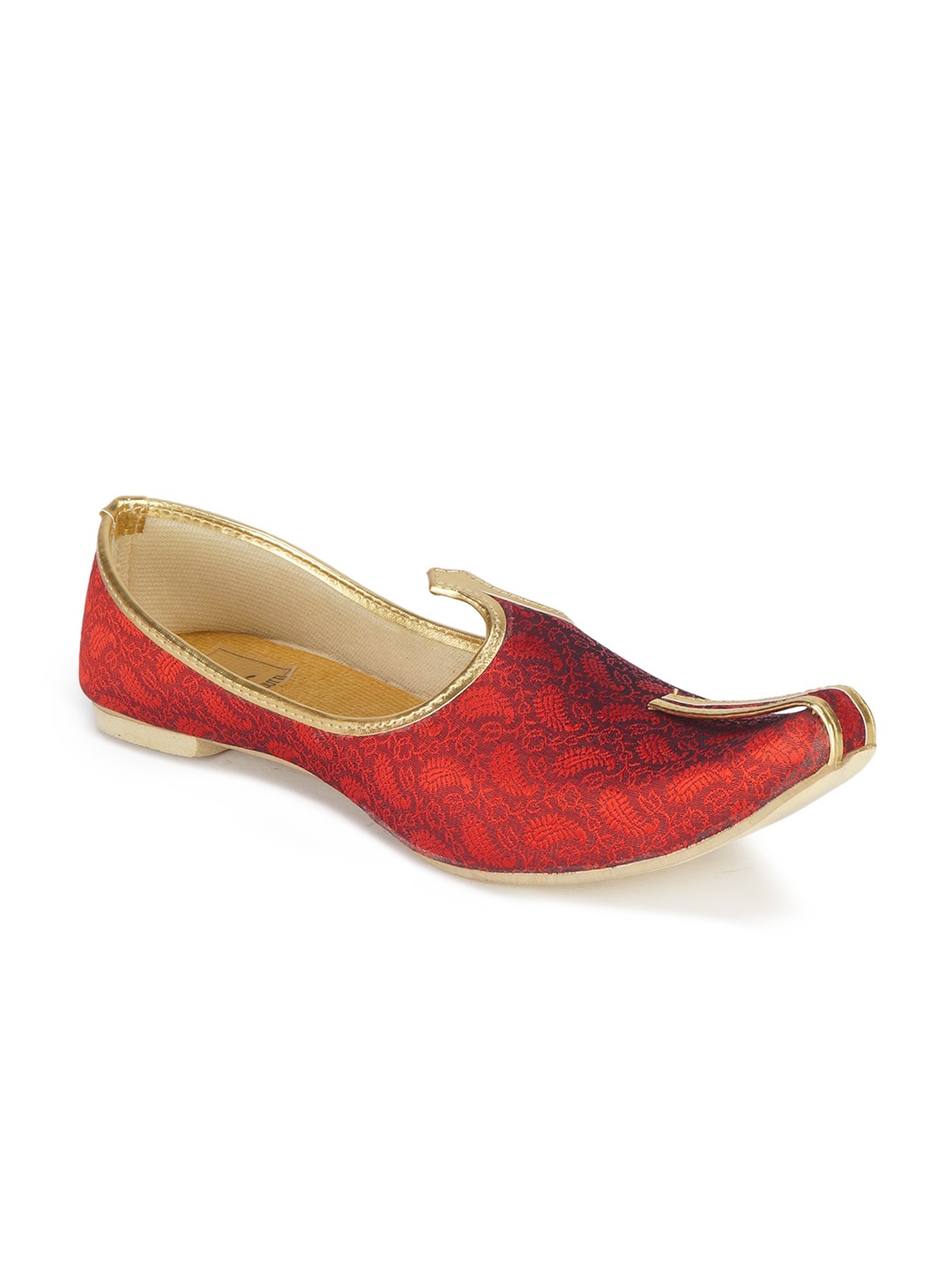 

HOUSE OF JUTTI Men Maroon Woven Design Mojaris
