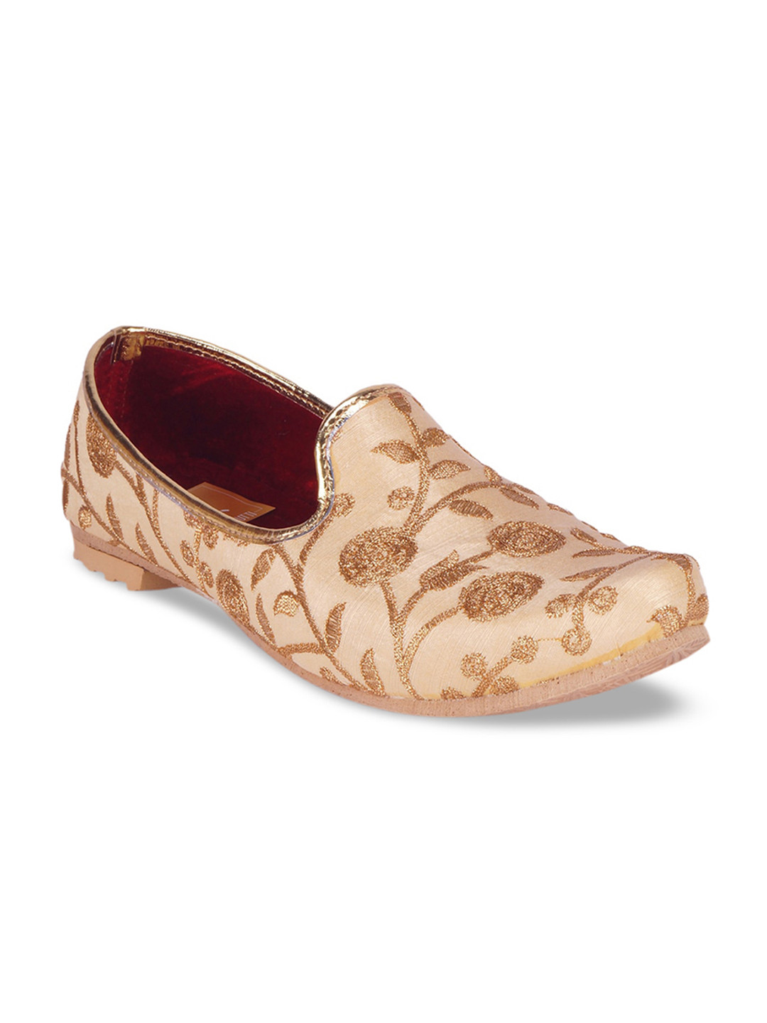 

HOUSE OF JUTTI Men Gold-toned Ethnic Motifs Embroidered Mojaris