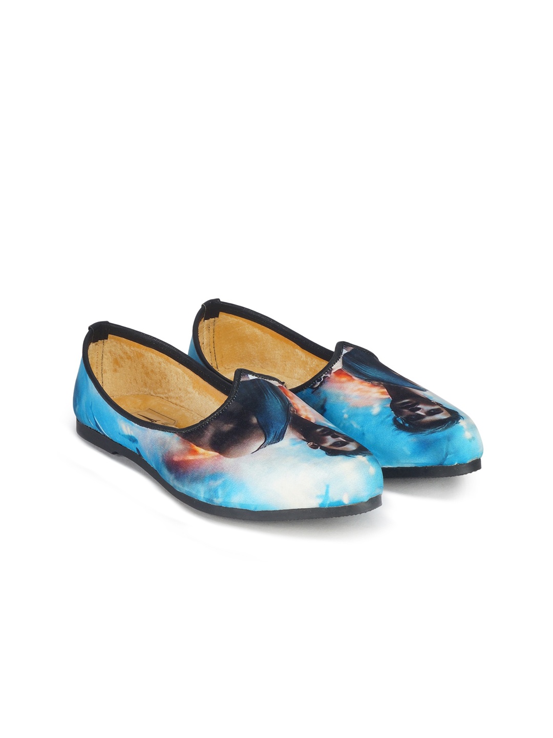 

HOUSE OF JUTTI Men Blue Printed Mojaris