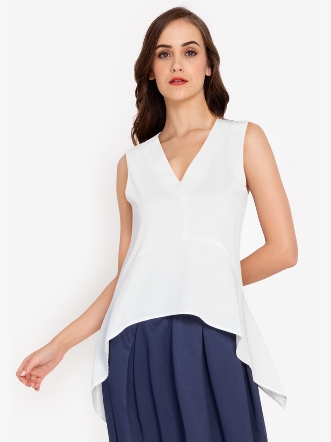 

ZALORA WORK Women White High-Low Top