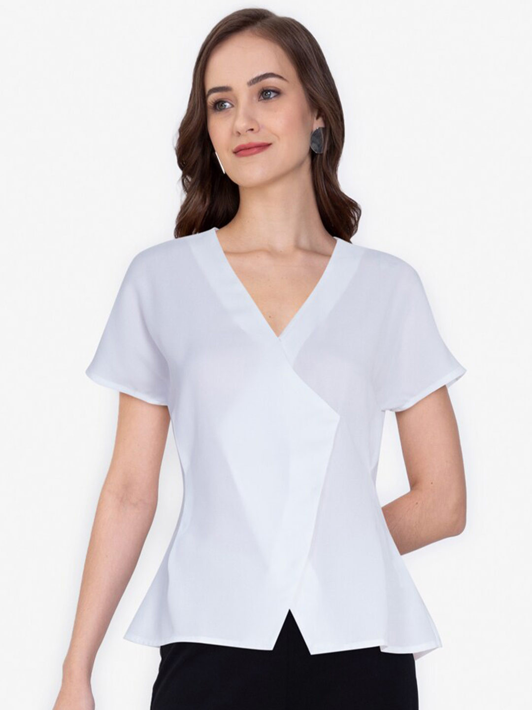 

ZALORA WORK Women White Wrap Top
