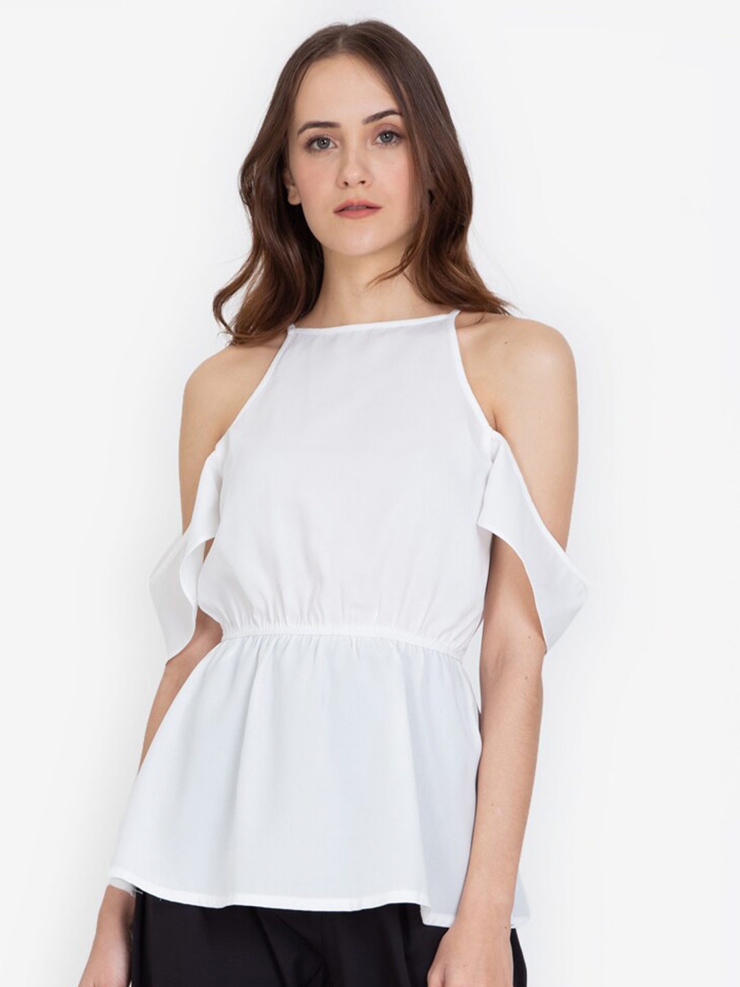 

ZALORA WORK Women White Cinched Waist Top