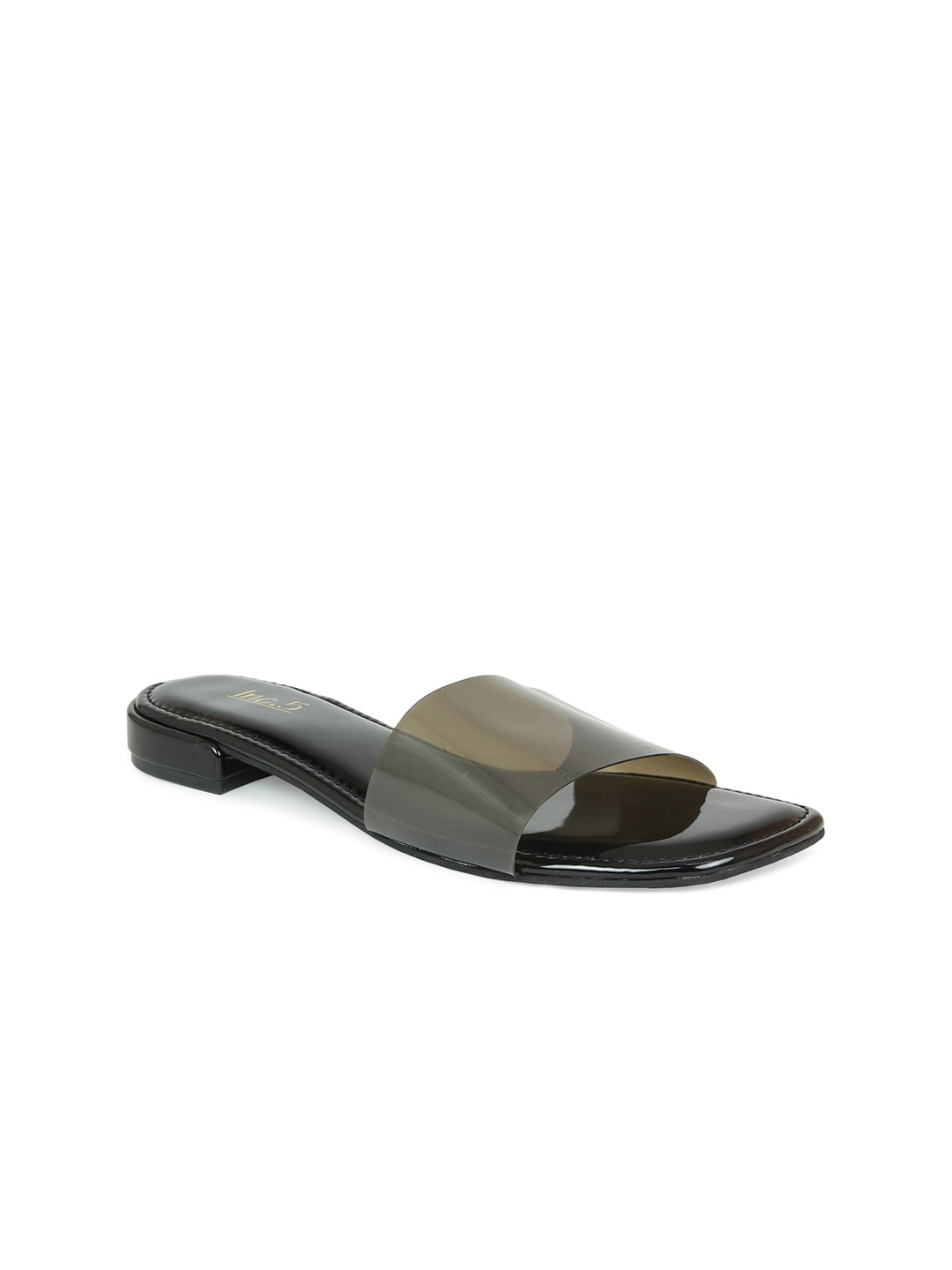 

Inc 5 Women Black Textured Open Toe Flats