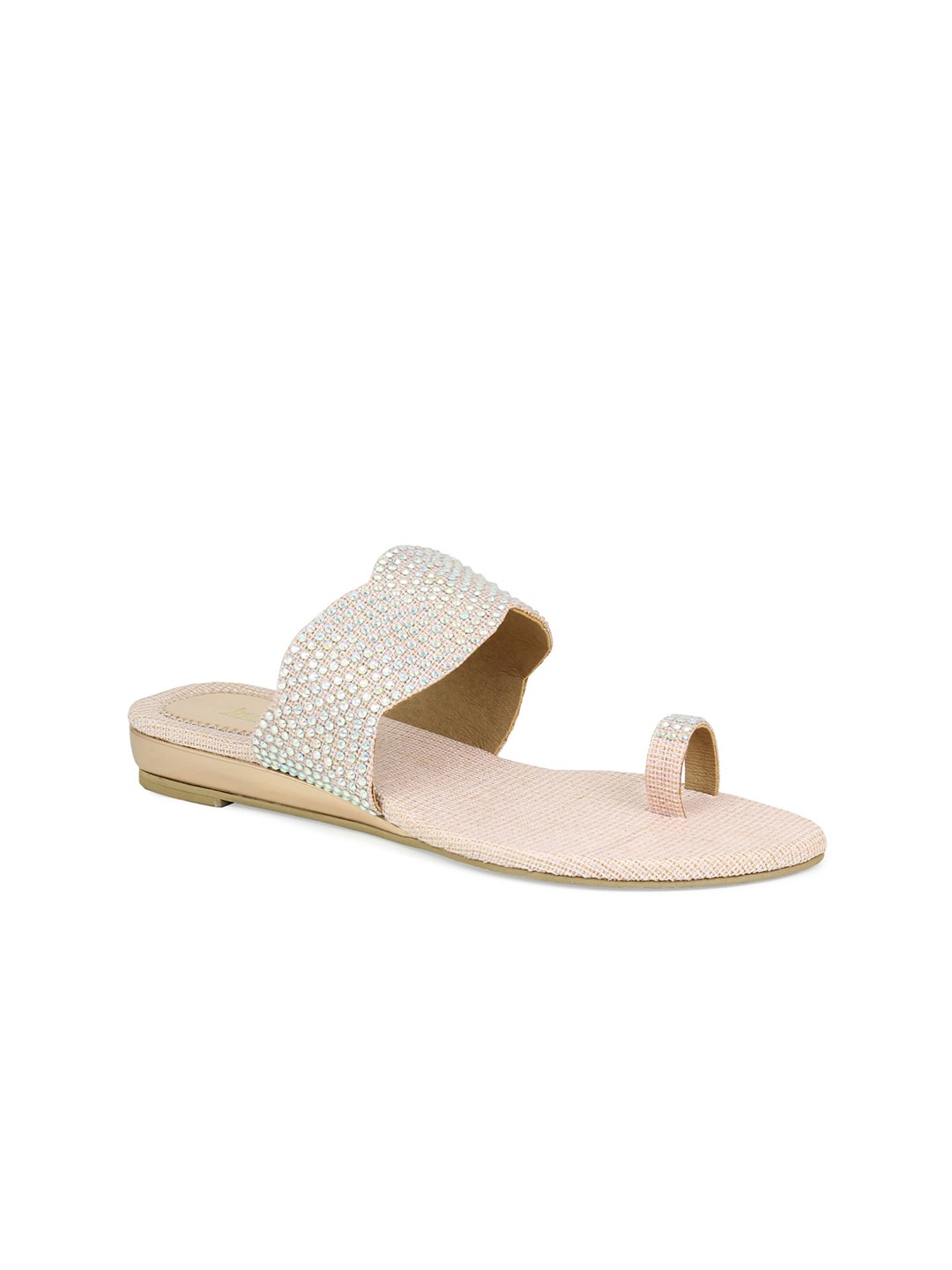 

Inc 5 Women Rose Gold Embellished Ethnic Flatform Sandals