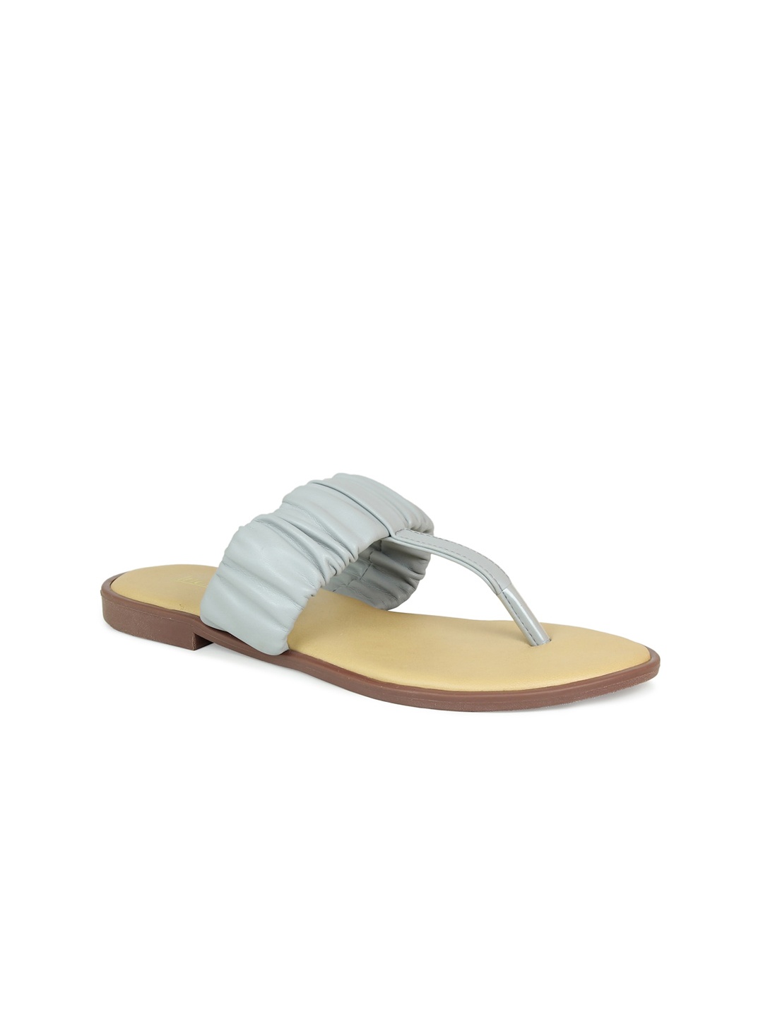 

Inc 5 Women Grey Ethnic Open Toe Flats with Buckles