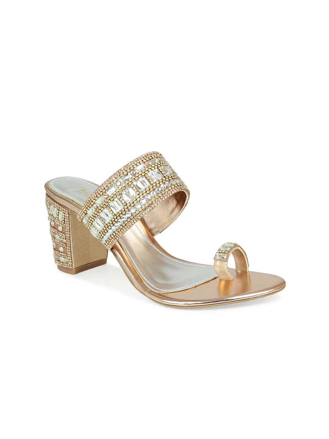 

Inc 5 Women Rose-Gold Ethnic Block Sandals