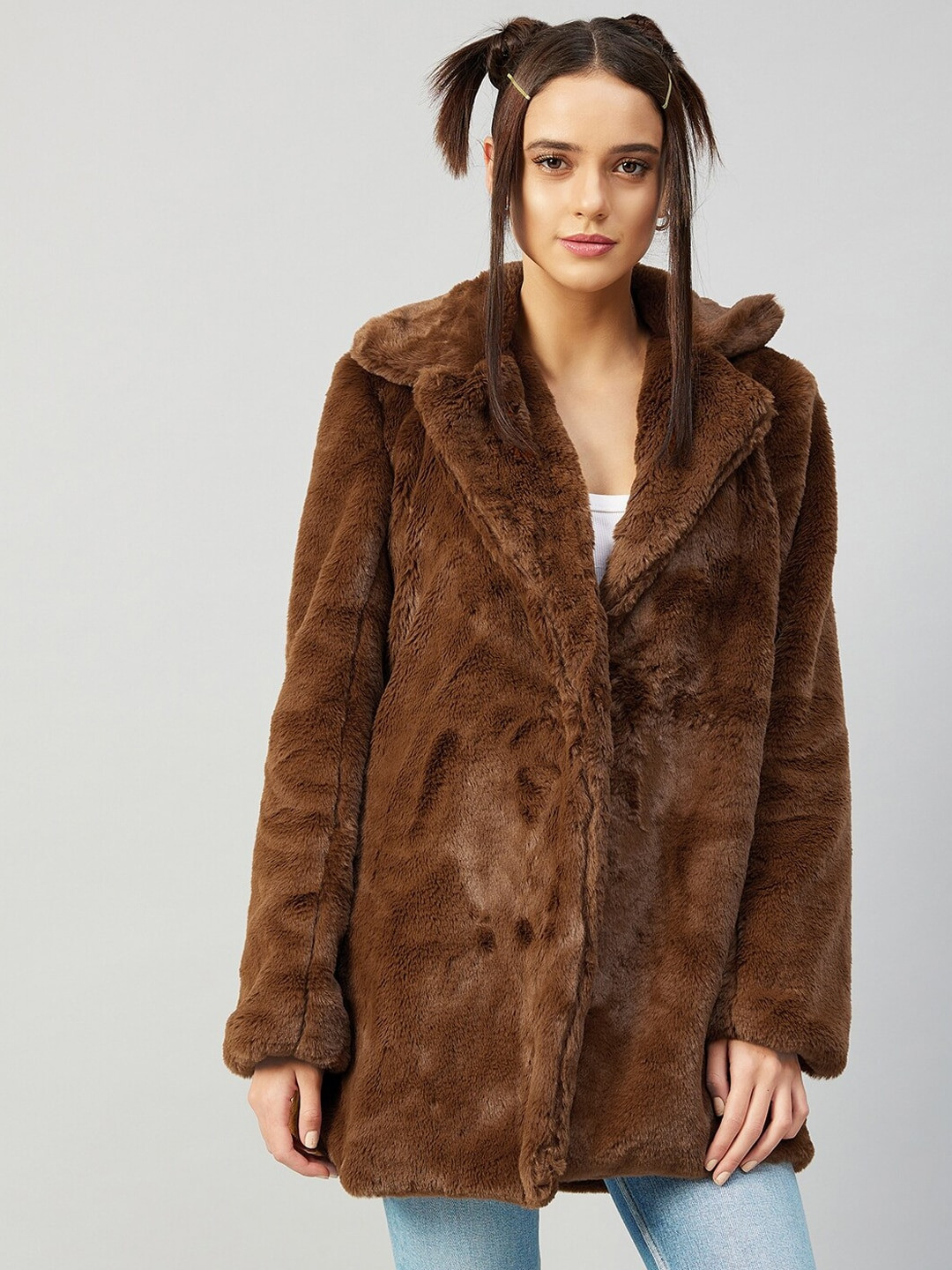 

Athena Women Camel Brown Solid Trench Coat