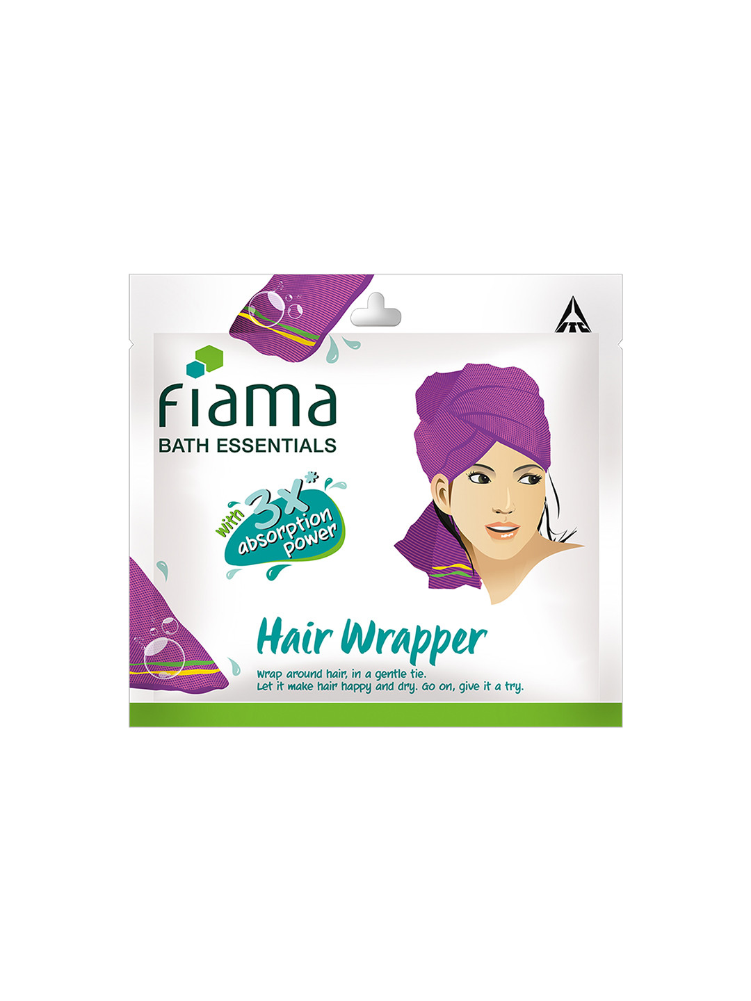 

Fiama Bath Essential Hair Wrapper With 3x Absorption Power - Purple