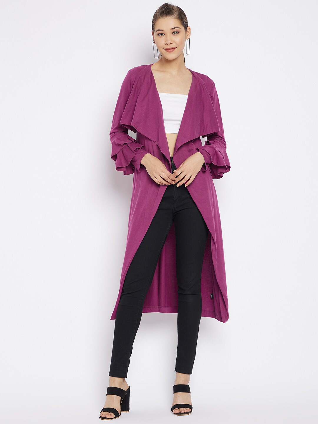 

Hypernation Women Fuchsia Longline Shrug