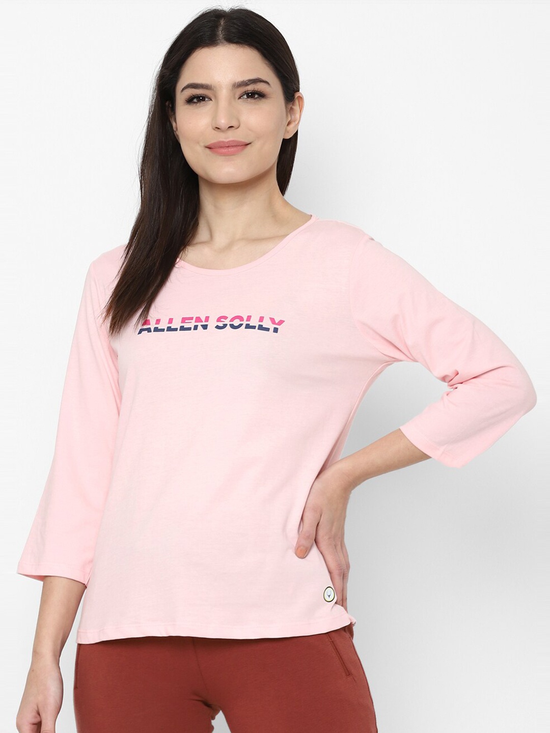 

Allen Solly Woman Pink Pure Cotton T-Shirt