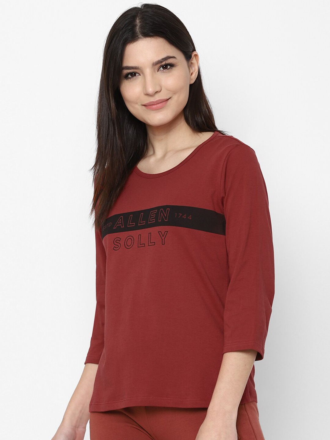 

Allen Solly Woman Red Brand Logo T-shirt