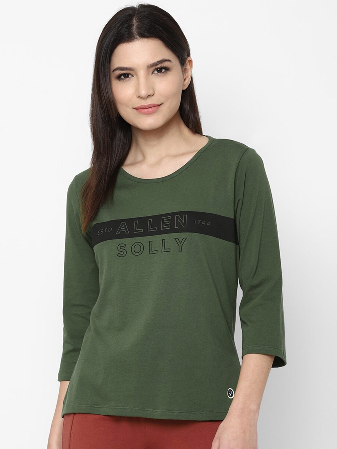 

Allen Solly Woman Green Pure Cotton T-shirt