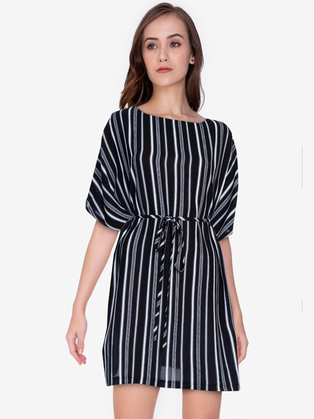 

ZALORA WORK Multicoloured Striped A-Line Dress, Multi