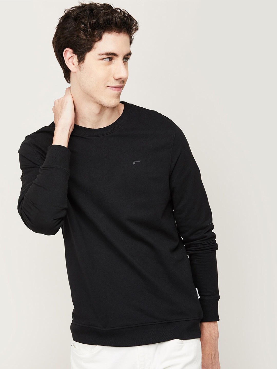 

Fame Forever by Lifestyle Men Black Solid Cotton Sweatshirt