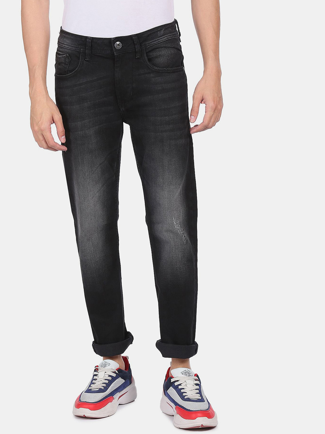 

Flying Machine Men Black Slim Fit Heavy Fade Jeans