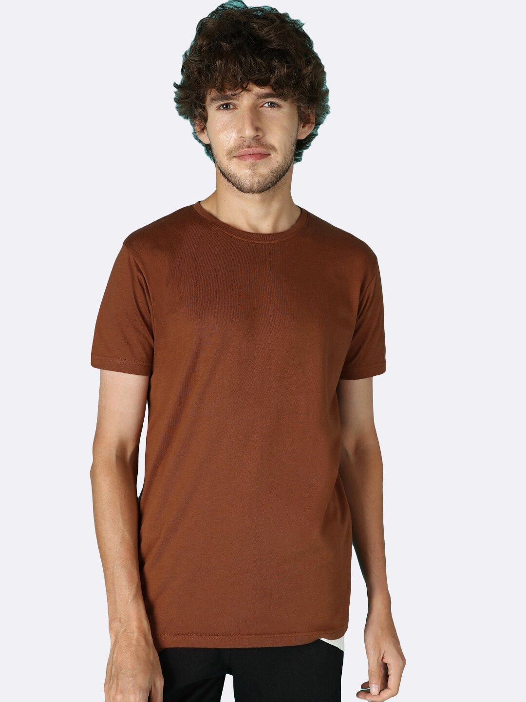 

Bewakoof Men Brown Solid T-shirt