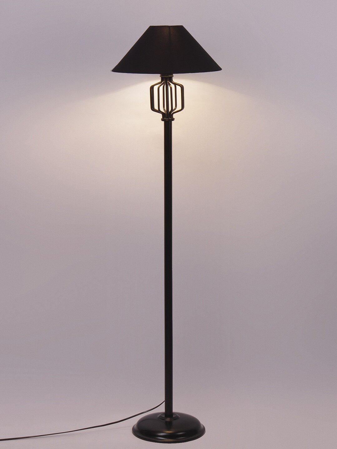 

Devansh Black Solid Cotton Shade Iron Floor Lamp