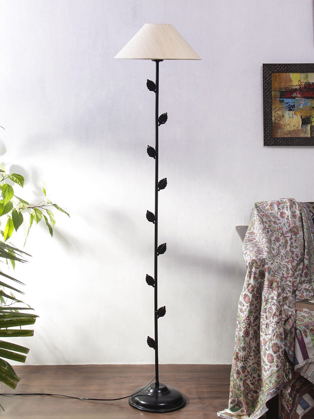 

Devansh White Solid Traditional Floor Lamp with Shade