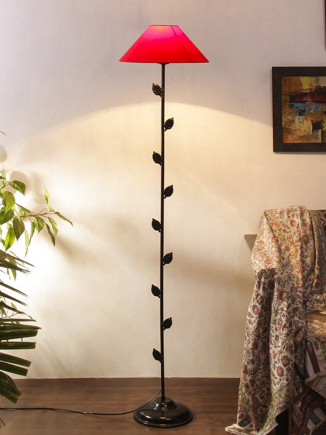 

Devansh Red Solid Traditional Floor Lamp with Shade