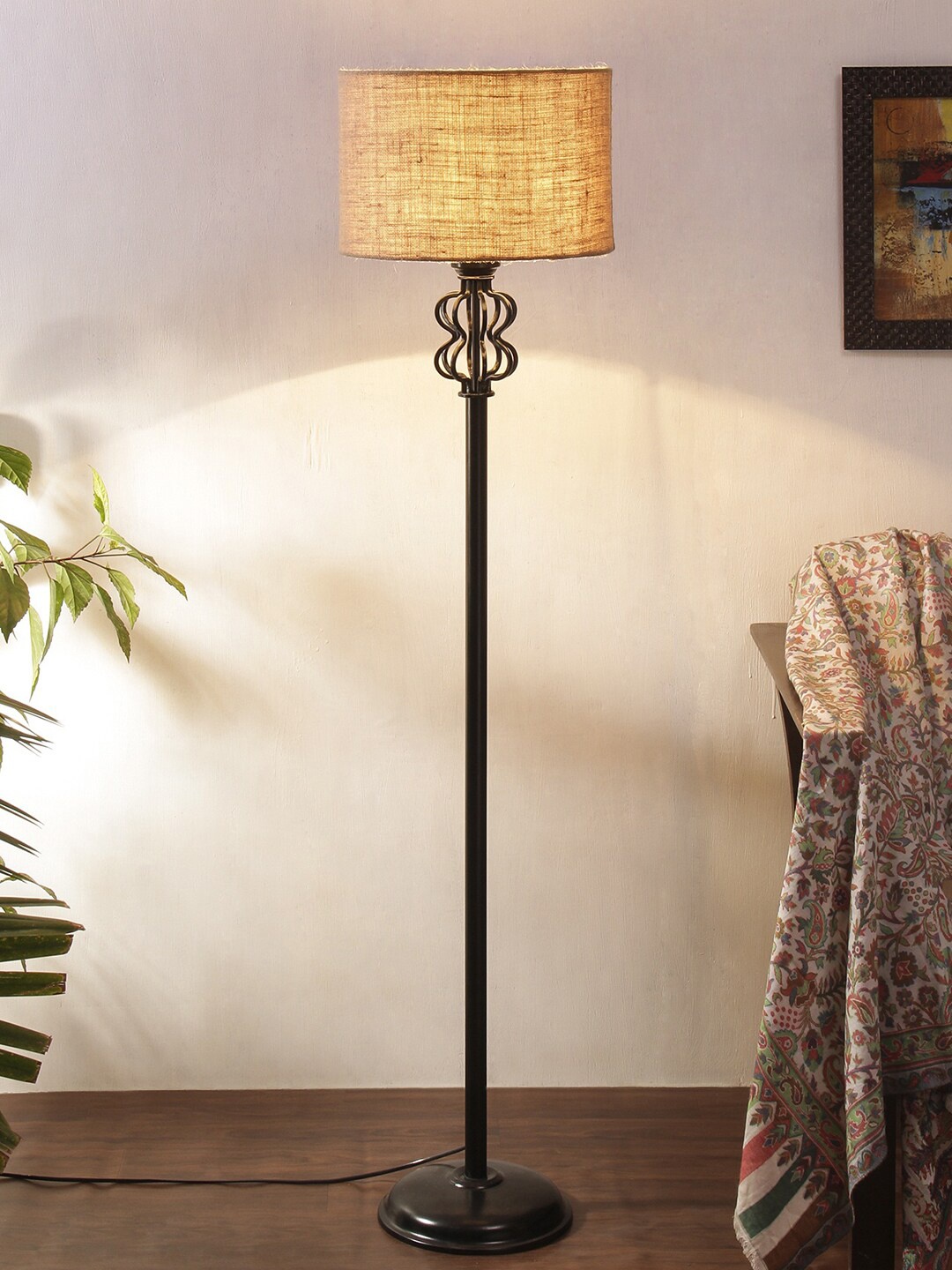 

Devansh Beige Solid Traditional Floor Lamp with Shade