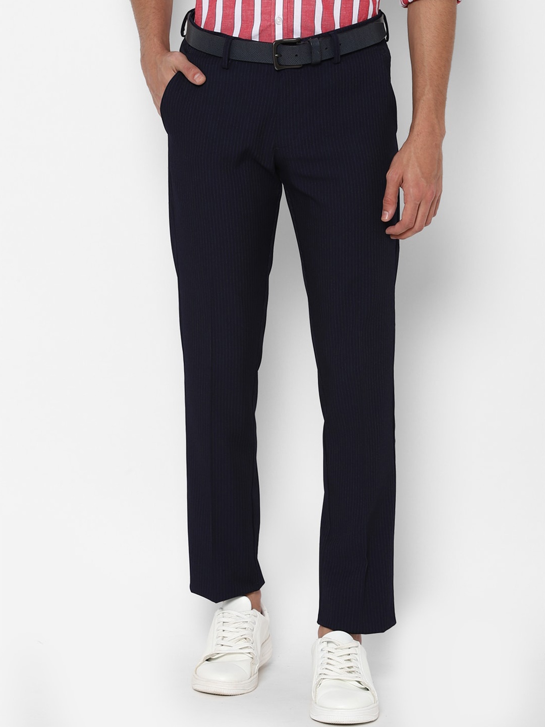 

Allen Solly Men Navy Blue Slim Fit Trousers