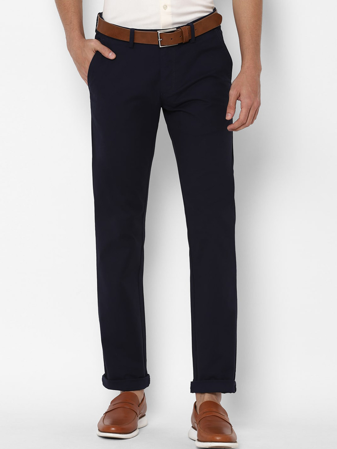 

Allen Solly Men Navy Blue Slim Fit Trousers