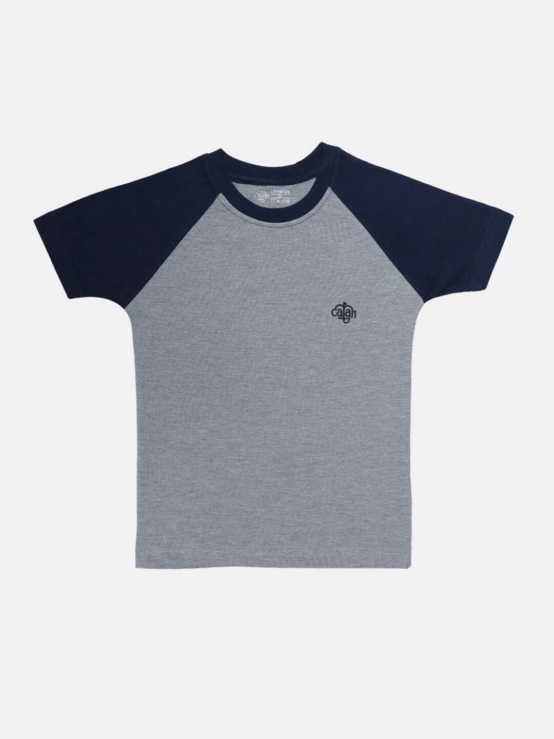 

CHIMPRALA Boys Grey Colorblocked T-shirt