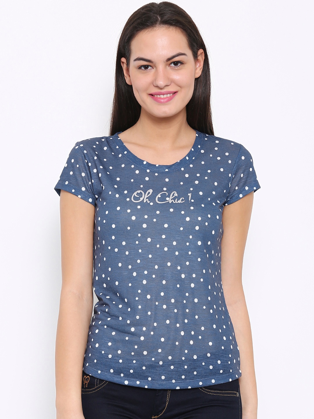 

Flying Machine Women Blue Self-design Top