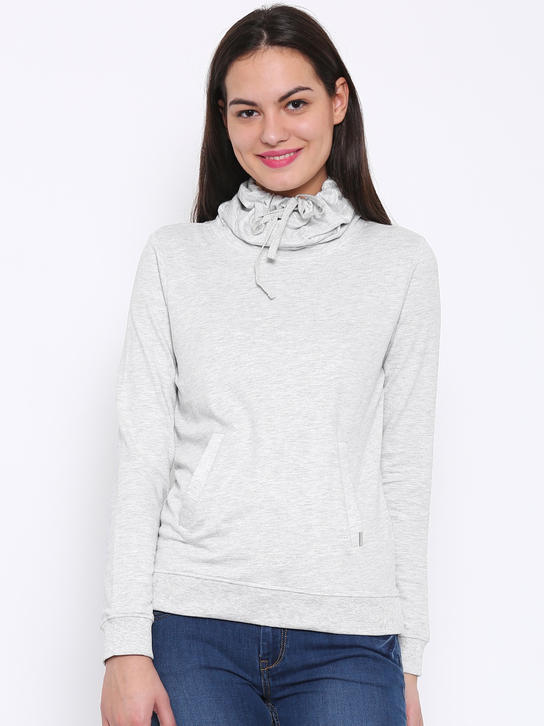 

Flying Machine Grey Melange Sweatshirt
