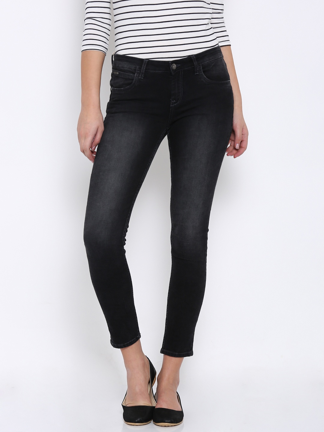 

Flying Machine Women Black Twiggy Super Skinny Fit Mid-Rise Clean Look Jeans