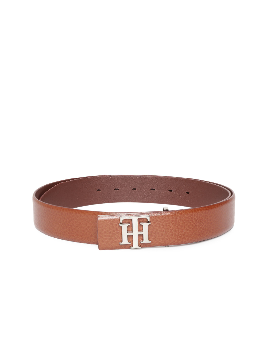 

Tommy Hilfiger Men Tan Brown Corcs Textured Leather Belt