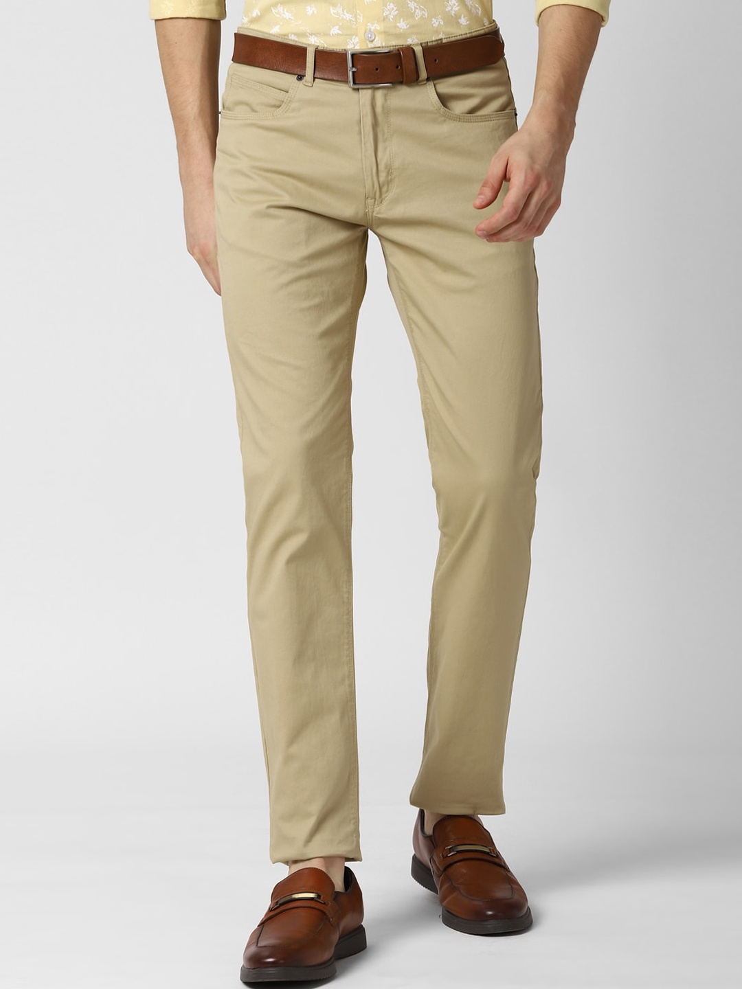 

Peter England Casuals Men Khaki Slim Fit Trousers