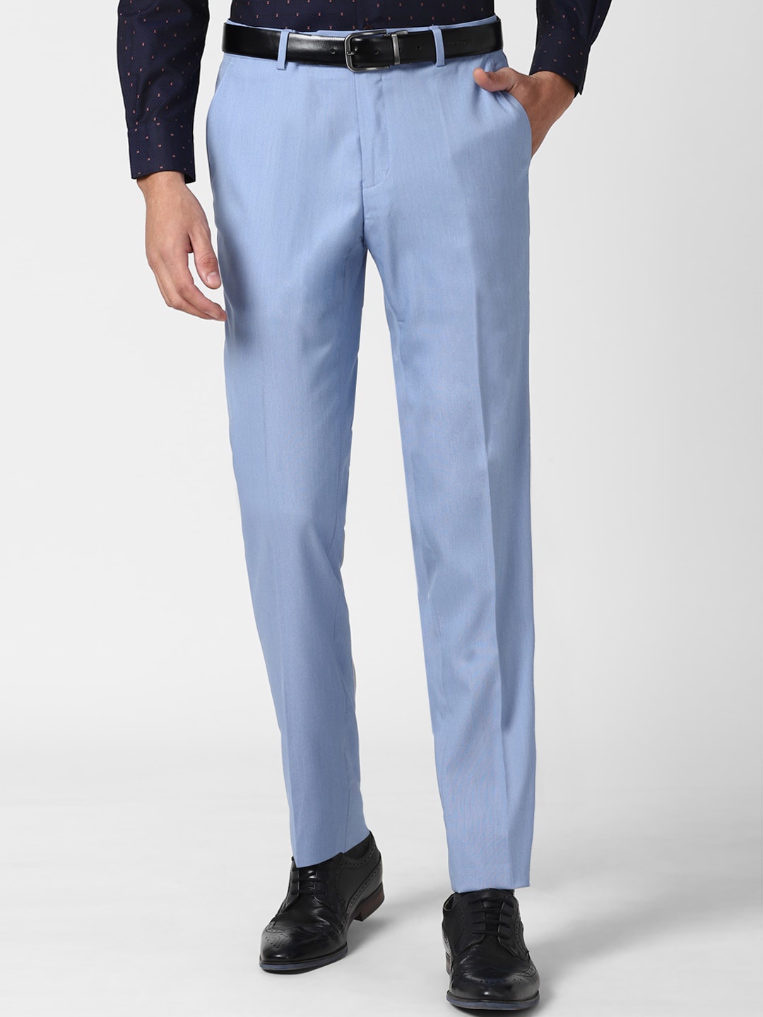 

Peter England Elite Men Blue Slim Fit Trousers