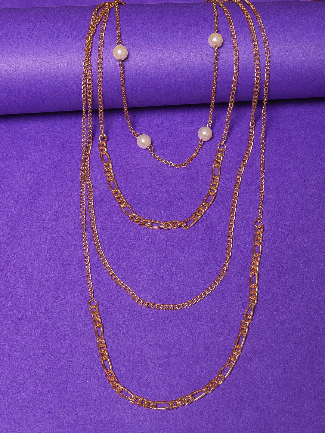 

DIVA WALK EXCLUSIVE Rose Gold & White Brass Rose Gold-Plated Layered Necklace