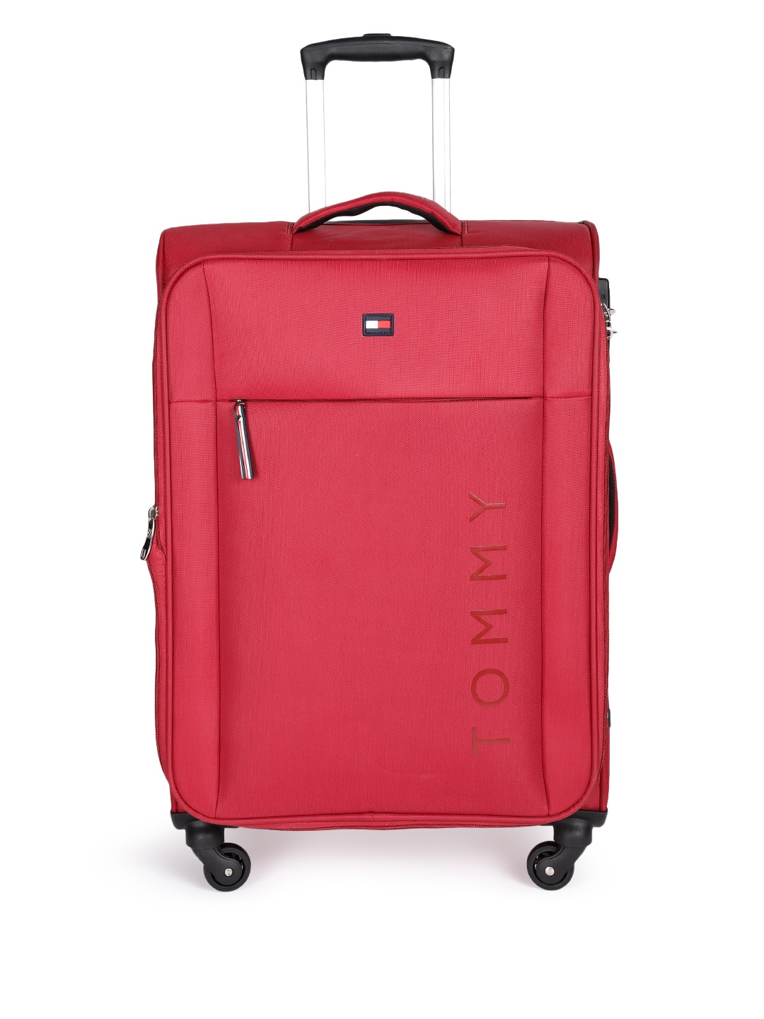 

Tommy Hilfiger Soft 4 Wheels 360-Degree Rotation Medium Trolley Bag, Red