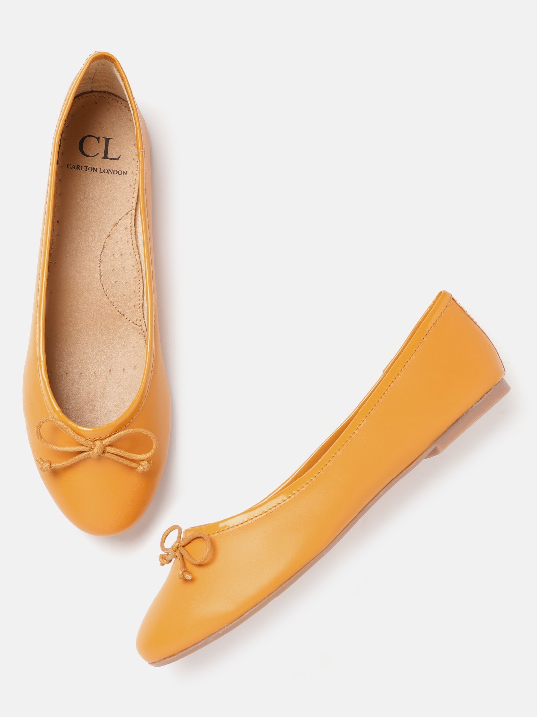 

Carlton London Women Mustard Solid Ballerinas with Bow