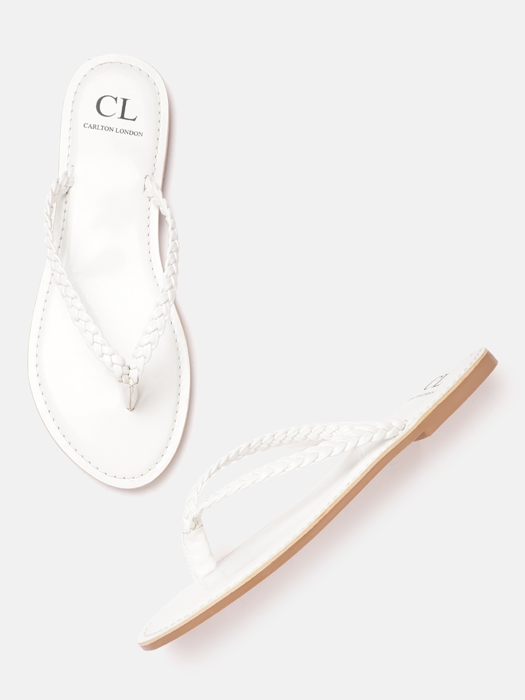 

Carlton London Women White Braided Open Toe Flats