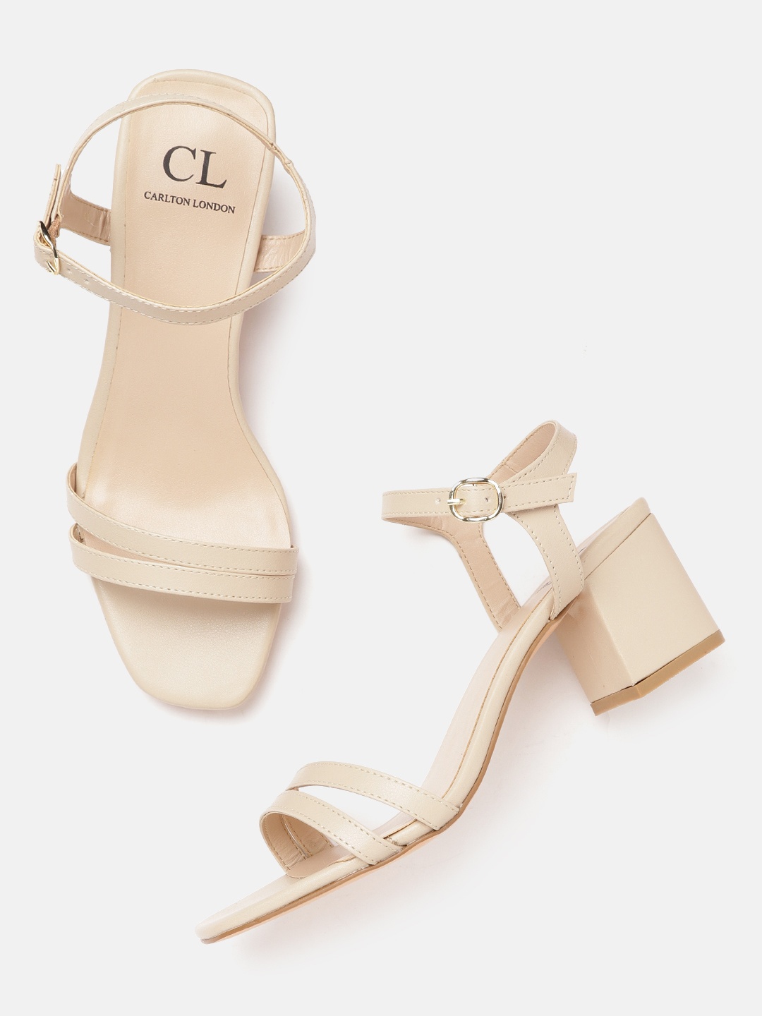 

Carlton London Nude-Coloured Solid Block Heels