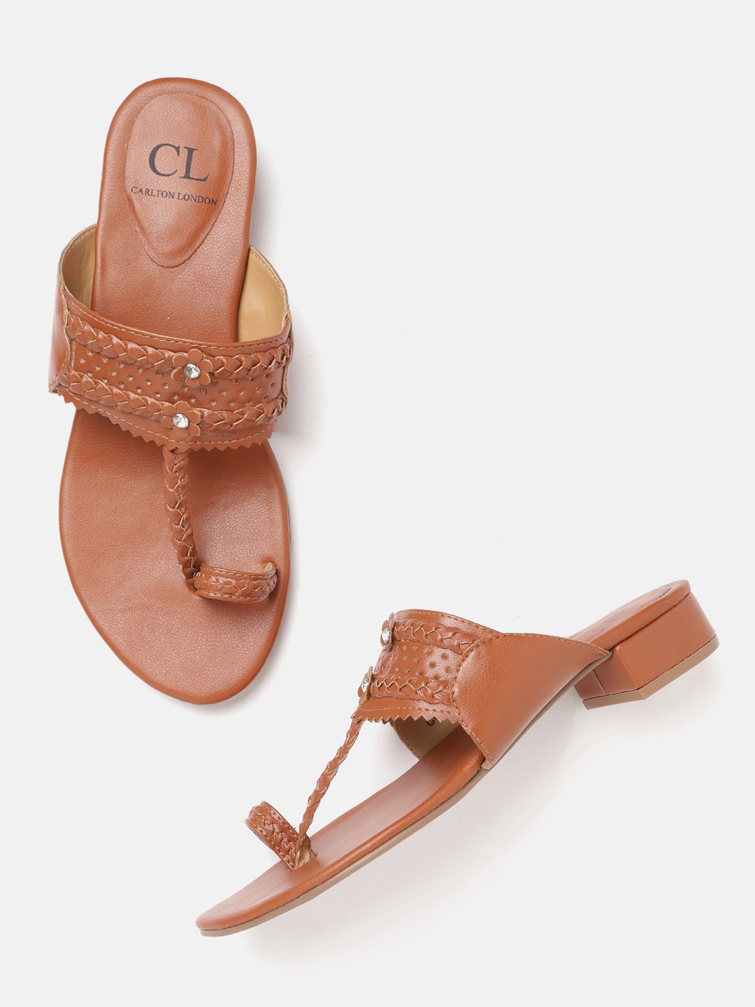 

Carlton London Women Brown Braided One Toe Flats