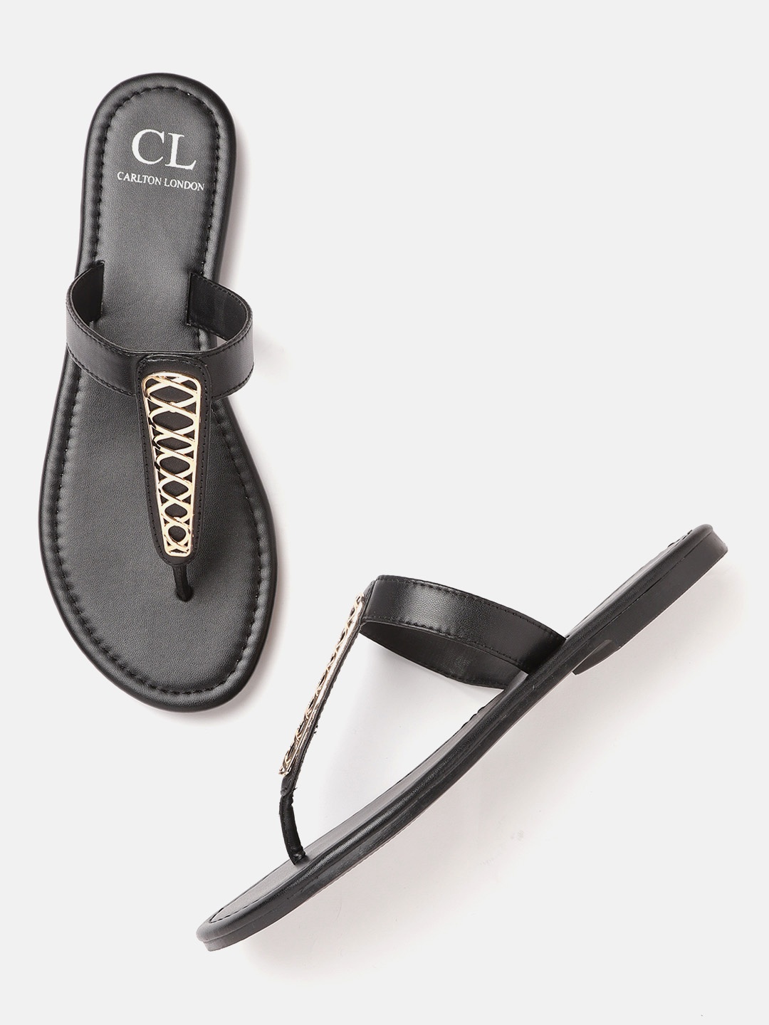 

Carlton London Women Black T-Strap Flats