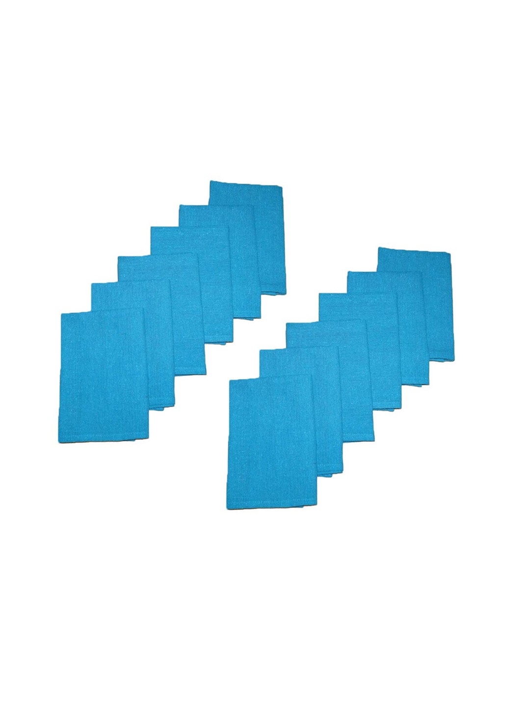 

Lushomes Set Of 12 Blue Solid Table Napkins
