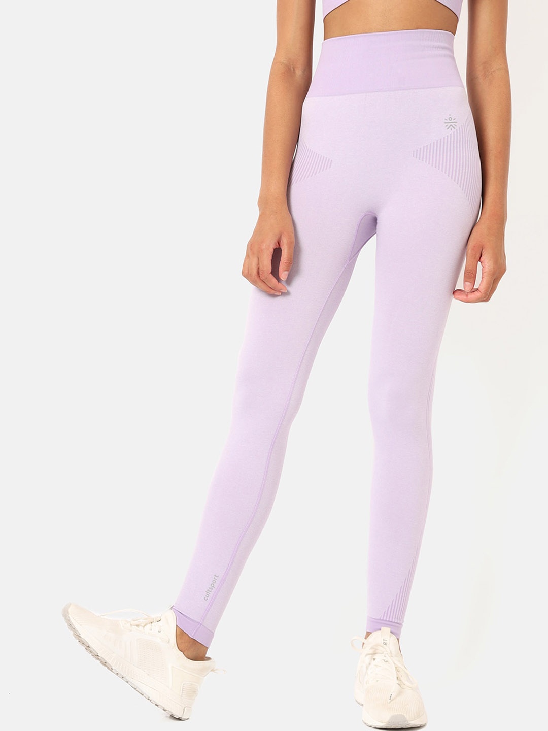 

Cultsport Women Purple Seamless Striped Tights