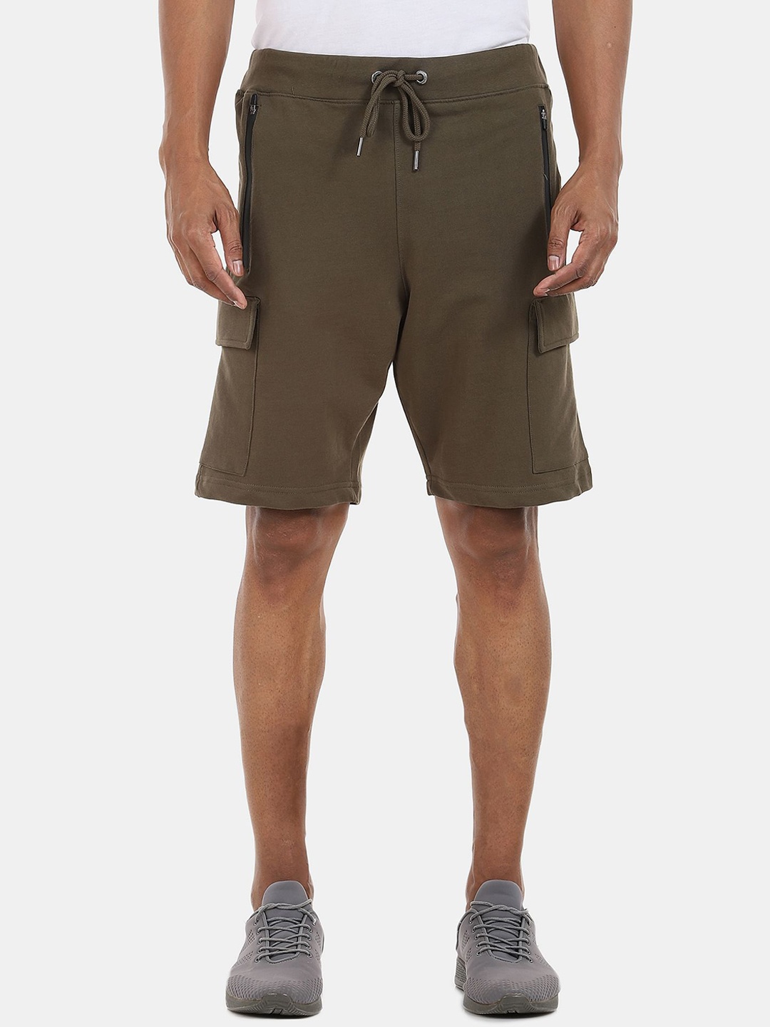 

Aeropostale Men Olive Green Pure Cotton Cargo Shorts