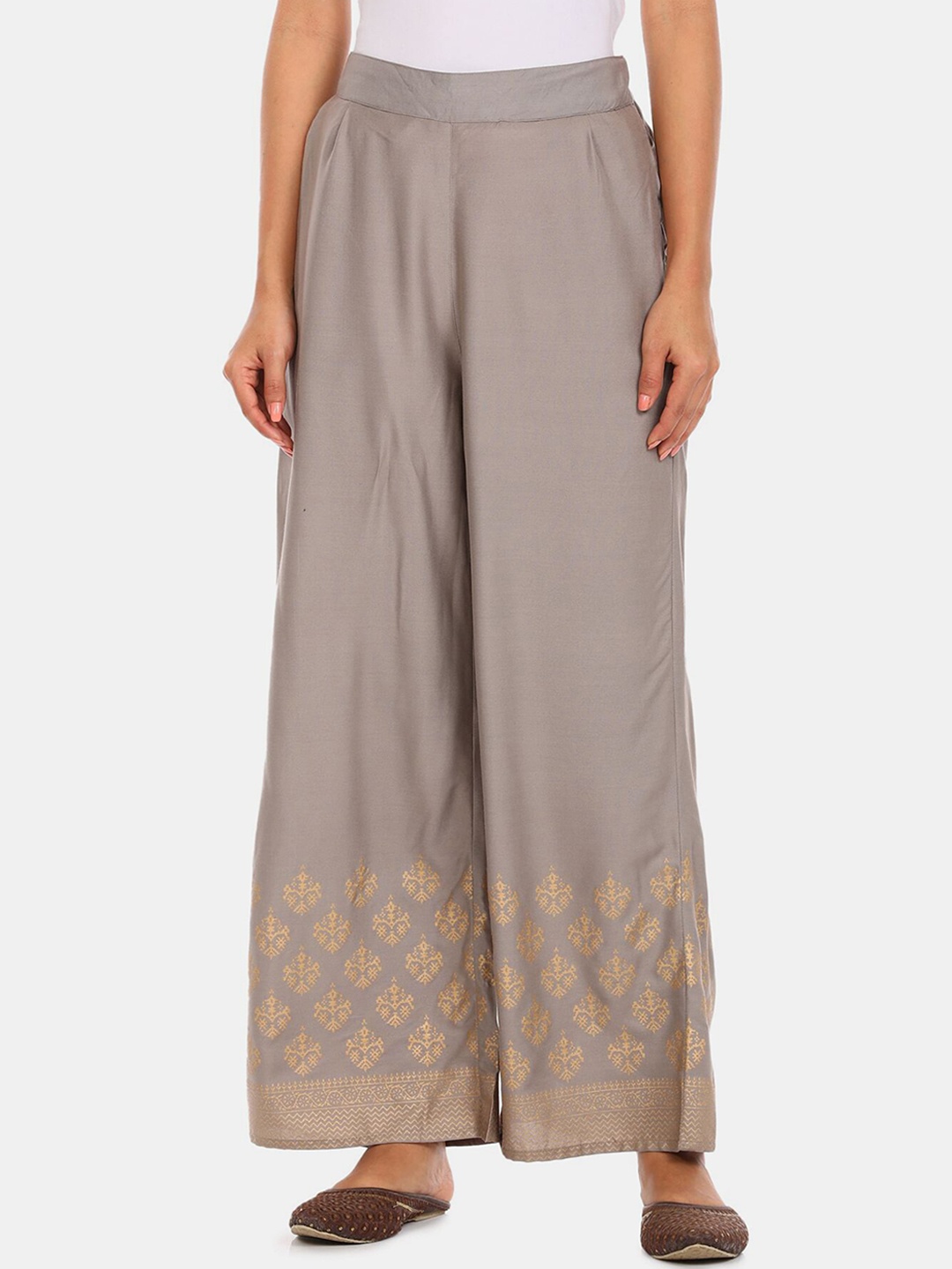 

Karigari Women Grey Ethnic Motifs Printed Trousers