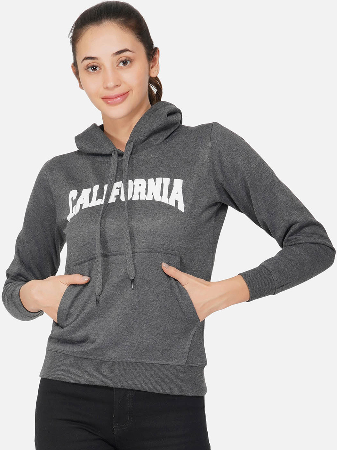 

NEU LOOK FASHION Women Charcoal Printed Sweatshirt