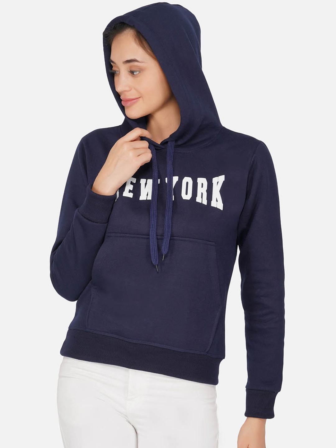 

NEU LOOK FASHION Women Navy Blue Printed Sweatshirt